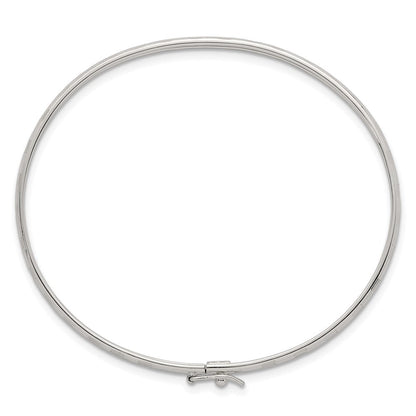 Sterlingsilber Poliert und Diamantiert 3.0mm Flexibel Armreif