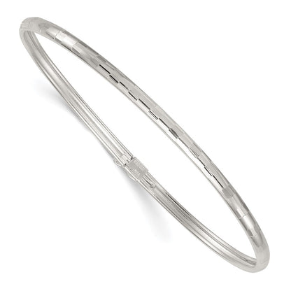 Sterlingsilber Poliert und Diamantiert 3.0mm Flexibel Armreif