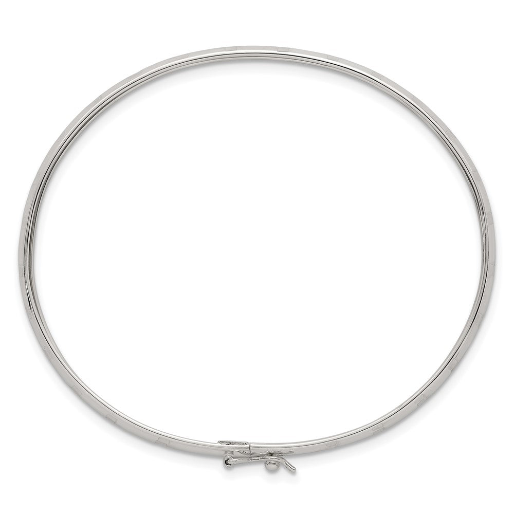Sterlingsilber Poliert und Diamantiert 4.0mm Flexibel Armreif