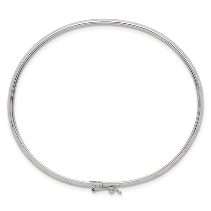Sterlingsilber Poliert und Diamantiert 4.0mm Flexibel Armreif