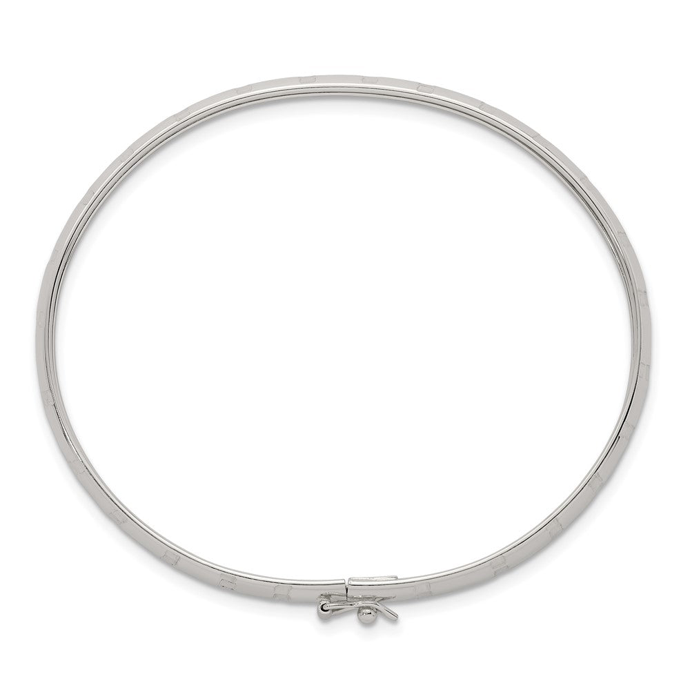 Sterlingsilber Poliert und Diamantiert 6.0mm Flexibel Armreif