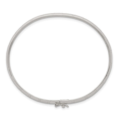 Sterlingsilber Poliert und Diamantiert 6.0mm Flexibel Armreif