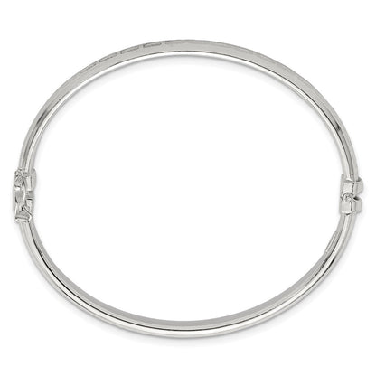 Sterlingsilber Poliert und Strukturiert Greek Key Klappbar Armreif