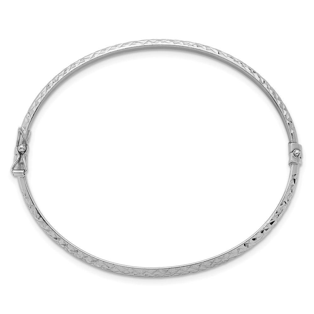 Sterlingsilber Rhodiniert Poliert und Diamantiert Klappbar Armreif