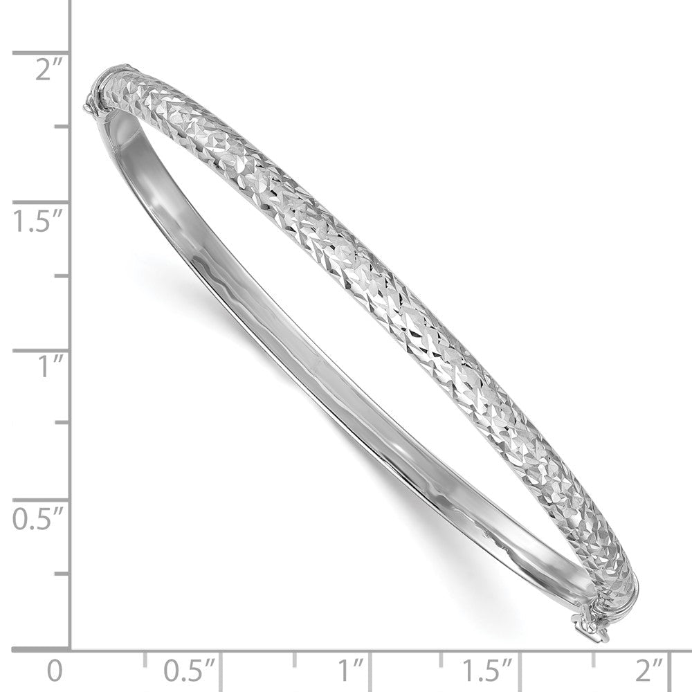 Sterlingsilber Rhodiniert Poliert und Diamantiert Klappbar Armreif