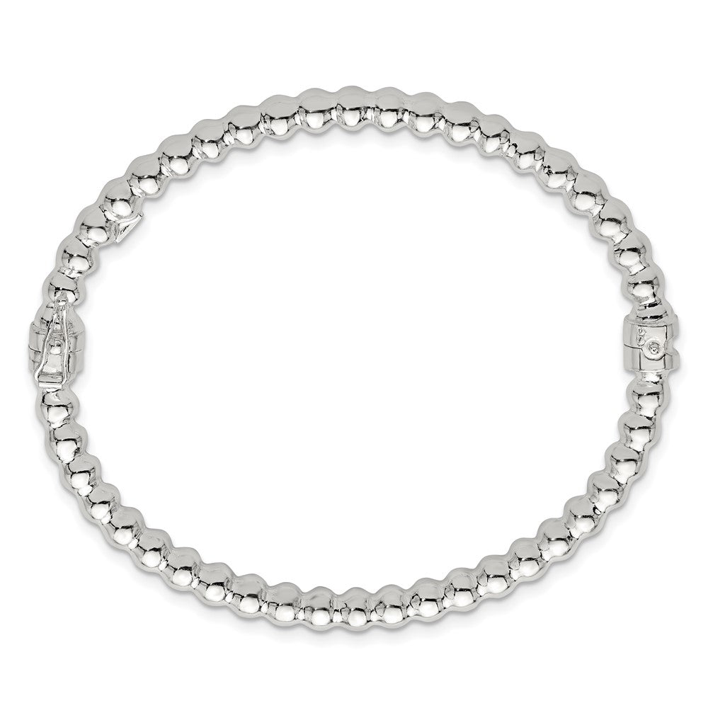 Sterlingsilber Poliert Gekugelt Design Klappbar Armreif