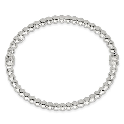 Sterlingsilber Poliert Gekugelt Design Klappbar Armreif