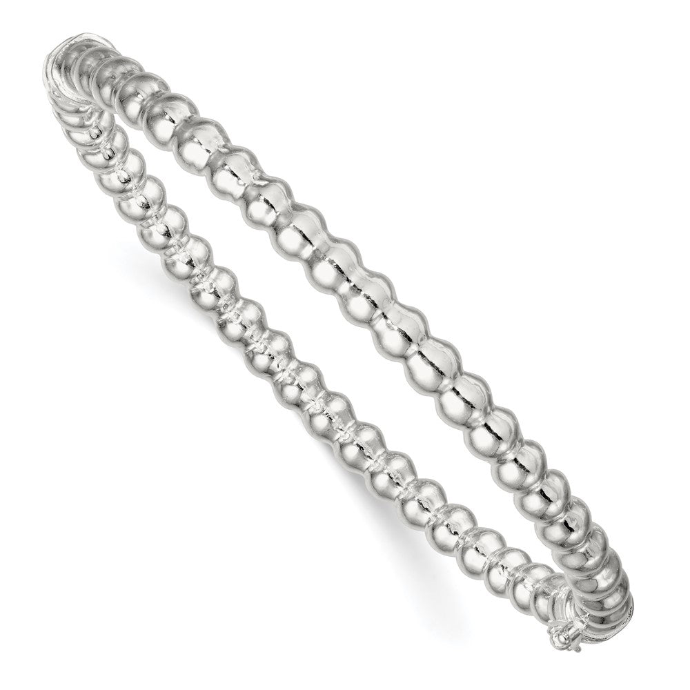 Sterlingsilber Poliert Gekugelt Design Klappbar Armreif