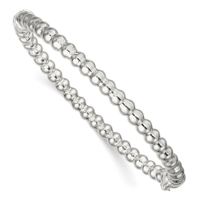 Sterlingsilber Poliert Gekugelt Design Klappbar Armreif