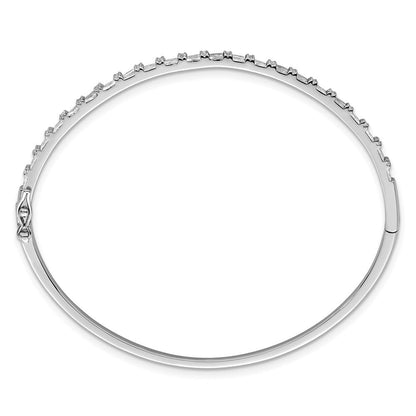 Sterlingsilber Rhodiniert Poliert Zirkonia Klappbar Armreif