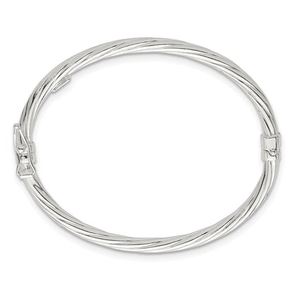 Sterlingsilber Poliert Gedreht und Strukturiert Klappbar Baby Armreif