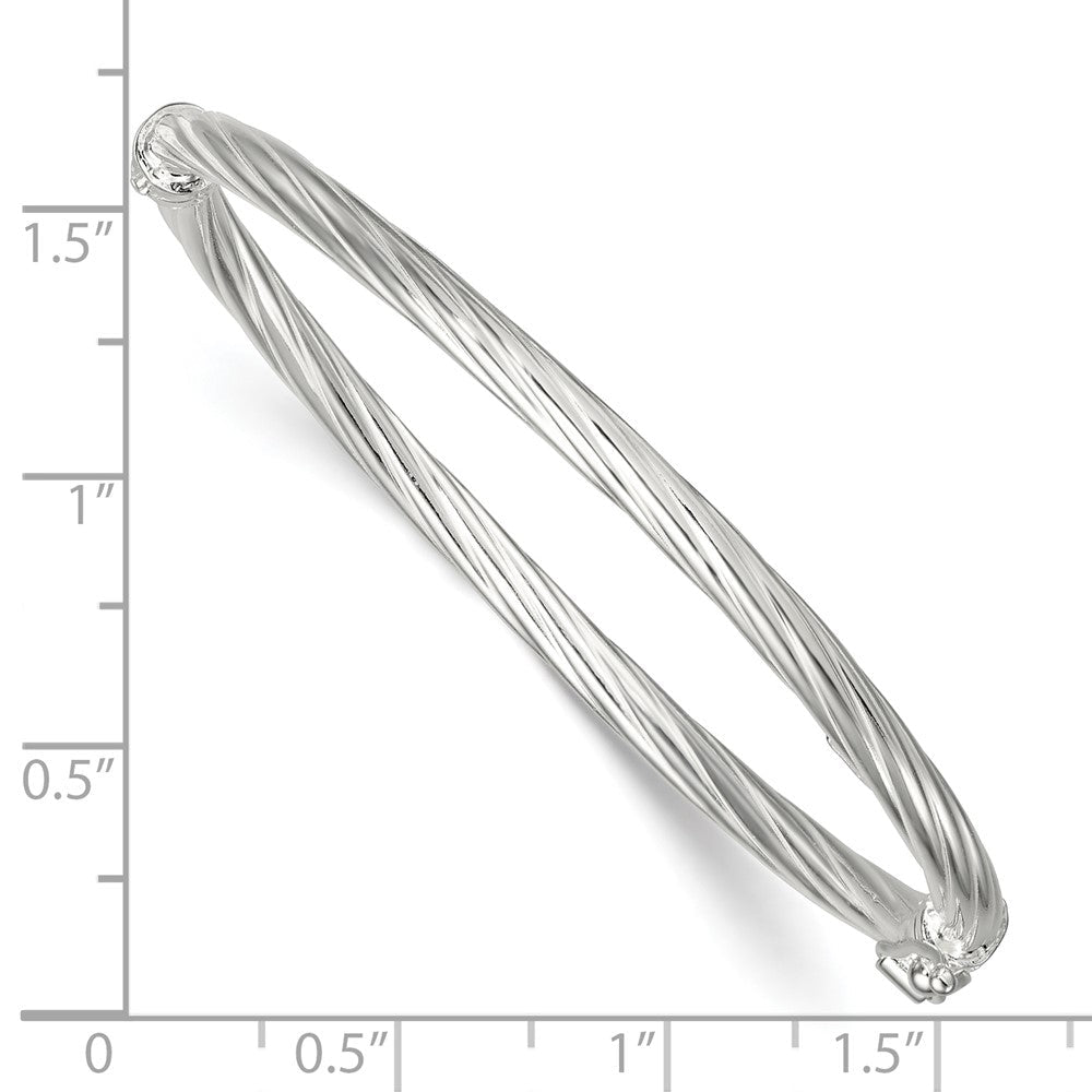 Sterlingsilber Poliert Gedreht und Strukturiert Klappbar Baby Armreif