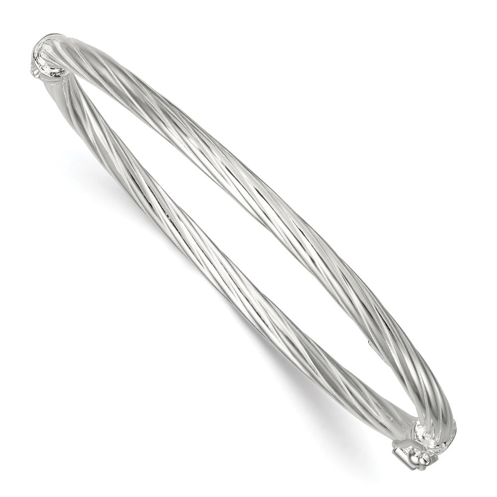 Sterlingsilber Poliert Gedreht und Strukturiert Klappbar Baby Armreif
