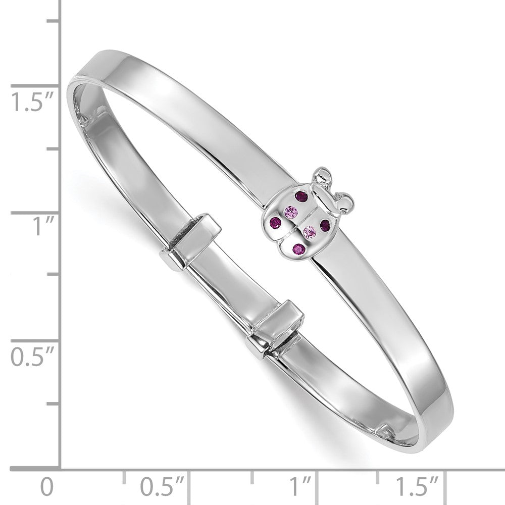 Sterlingsilber Rhodiniert Zirkonia Damen Bug Kinder Expandable Armreif