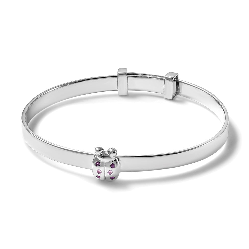 Sterlingsilber Rhodiniert Zirkonia Damen Bug Kinder Expandable Armreif