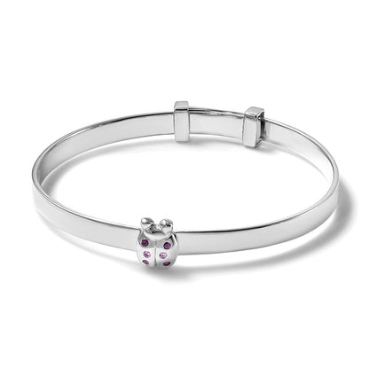 Sterlingsilber Rhodiniert Zirkonia Damen Bug Kinder Expandable Armreif