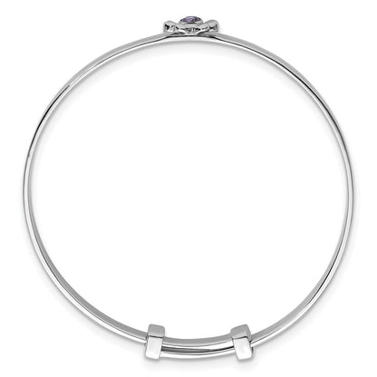 Sterlingsilber Rhodiniert Zirkonia Schmetterling Kinder Expandable Armreif
