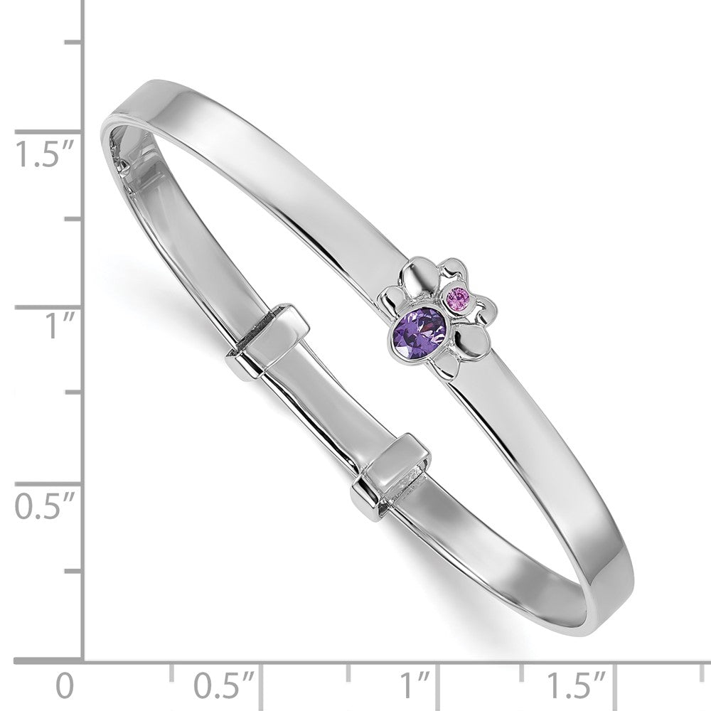 Sterlingsilber Rhodiniert Zirkonia Schmetterling Kinder Expandable Armreif