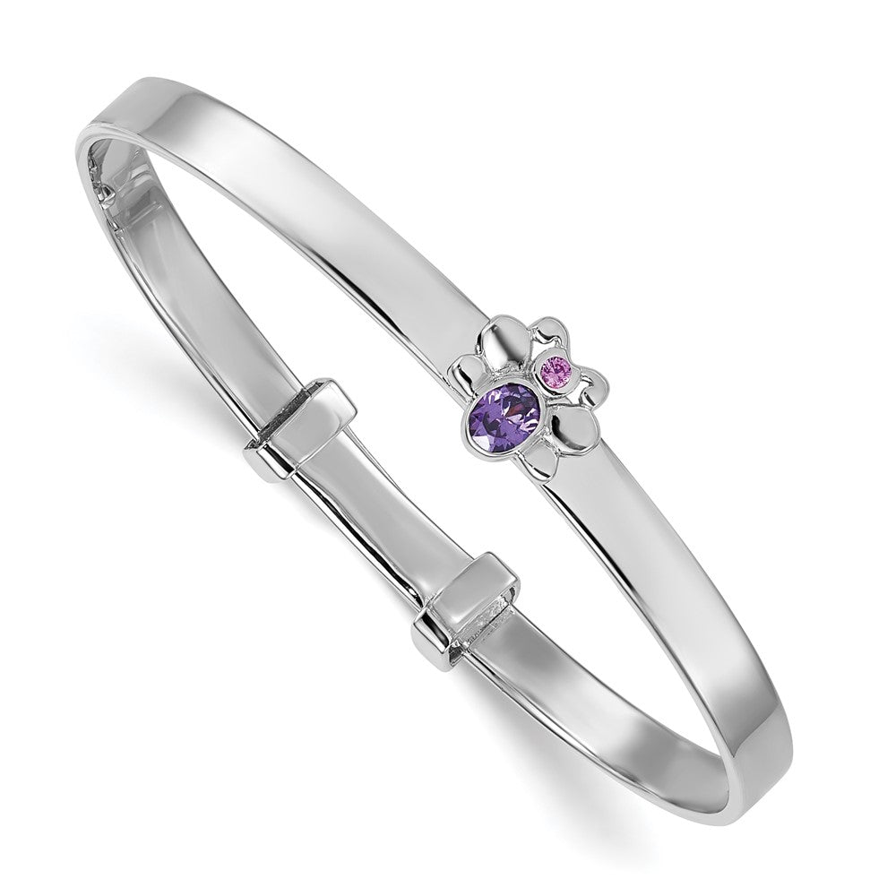 Sterlingsilber Rhodiniert Zirkonia Schmetterling Kinder Expandable Armreif