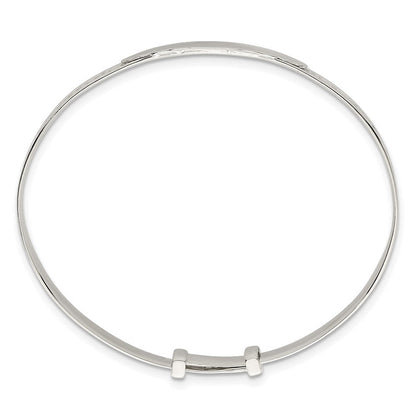 Sterlingsilber Poliert Claddagh Schieber auf Kinder Id Expandable Armreif
