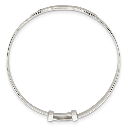 Sterlingsilber Poliert Zirkonia Claddagh Schieber auf Kinder Id Expandable Armreif