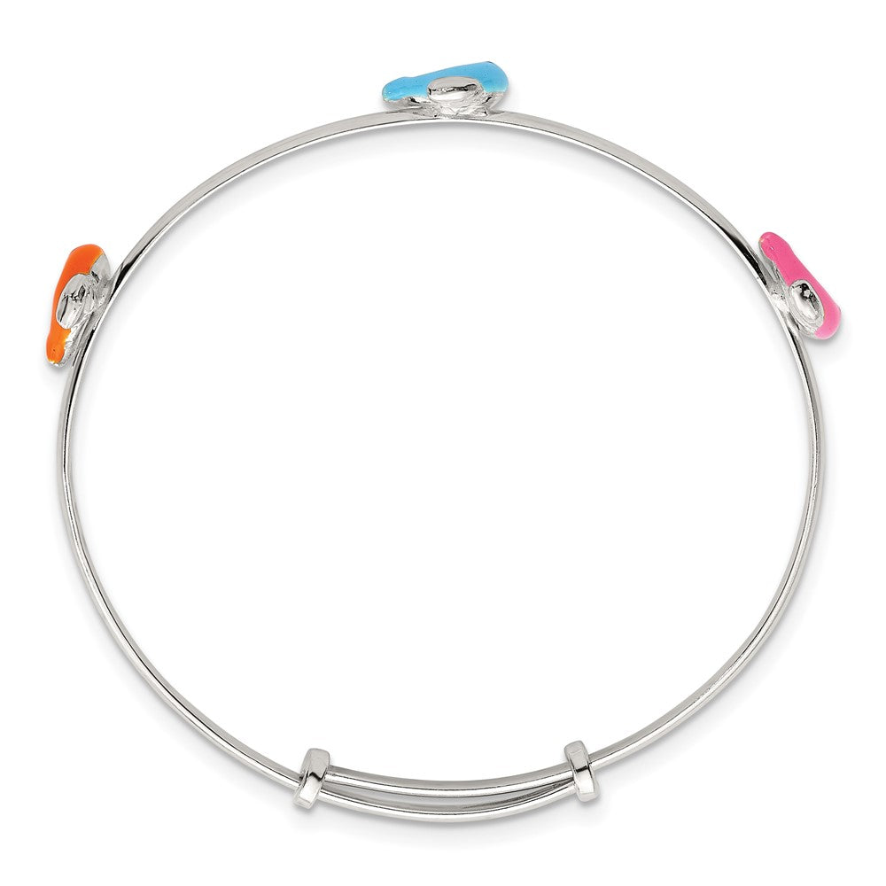 Sterlingsilber Emailliert Dolphins Schieber auf Kinder Expandable Armreif
