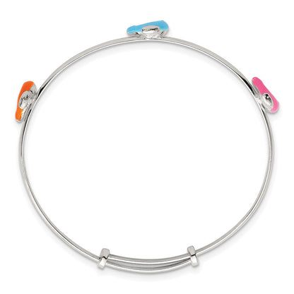 Sterlingsilber Emailliert Dolphins Schieber auf Kinder Expandable Armreif
