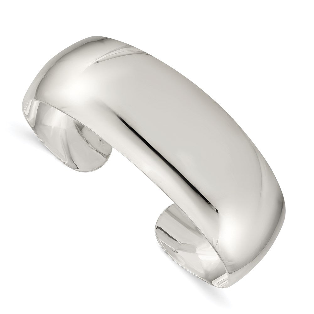 Sterlingsilber Massiv Poliert Schlicht Manschette Armreif Armband