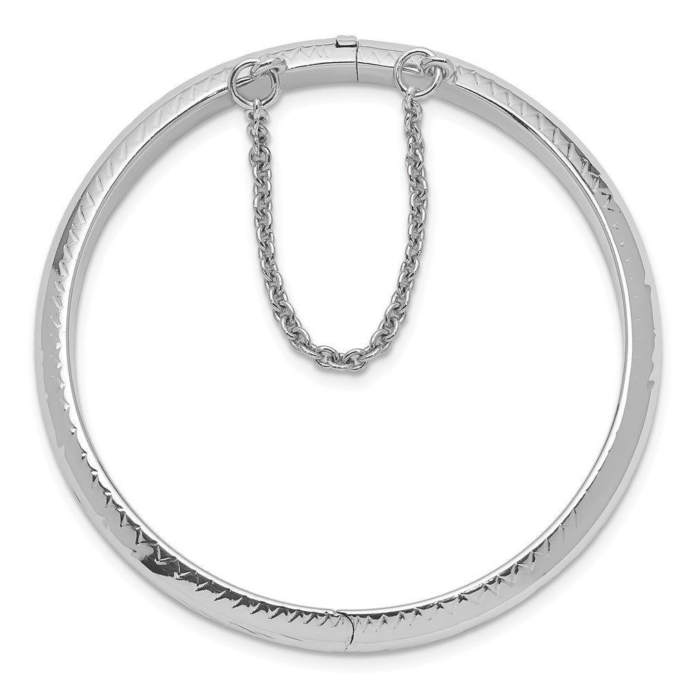 Sterlingsilber Rhodiniert Poliert & Diamantiert 5mm mit Sicherheits Verschluss Klappbar Kinder Armreif