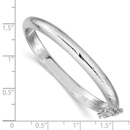 Sterlingsilber Rhodiniert Poliert & Diamantiert 5mm mit Sicherheits Verschluss Klappbar Kinder Armreif