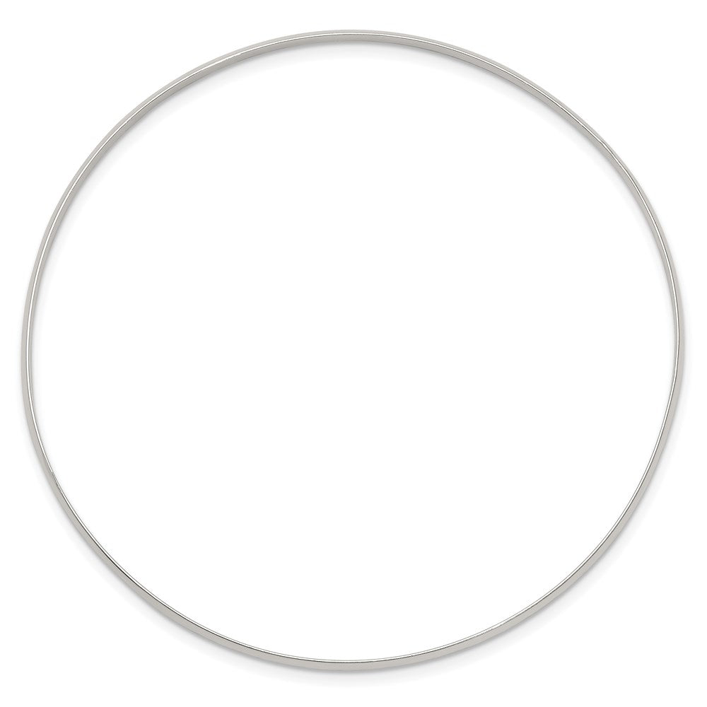 7.25 Zoll Sterlingsilber 2.25mm Massiv Poliert Schlicht Schieber-on Armreif Armband