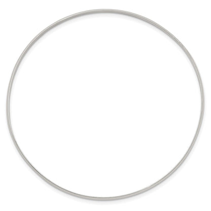 7.25 Zoll Sterlingsilber 2.25mm Massiv Poliert Schlicht Schieber-on Armreif Armband
