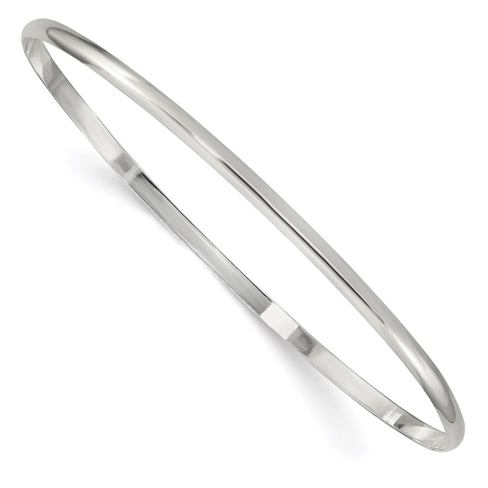 7.25 Zoll Sterlingsilber 2.25mm Massiv Poliert Schlicht Schieber-on Armreif Armband