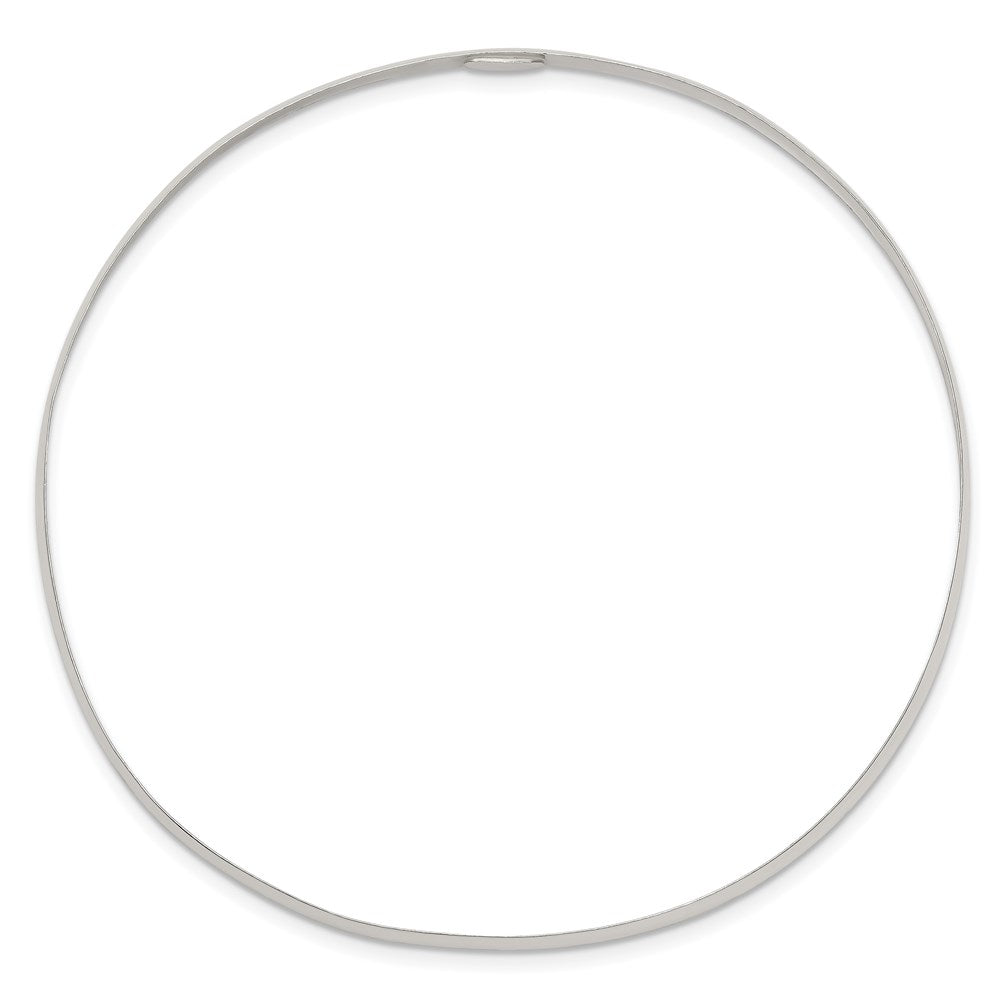 7 Zoll Sterlingsilber 3mm Massiv Poliert Schlicht Schieber-on Armreif Armband