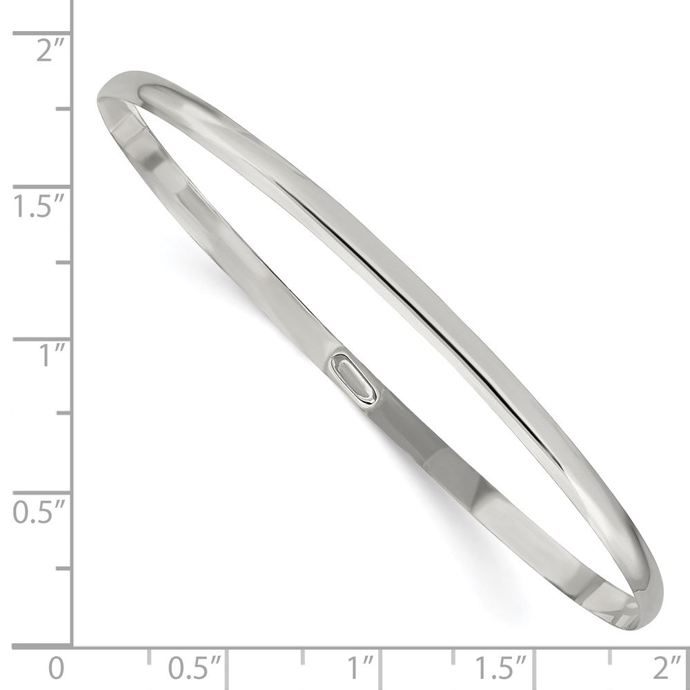 7 Zoll Sterlingsilber 3mm Massiv Poliert Schlicht Schieber-on Armreif Armband