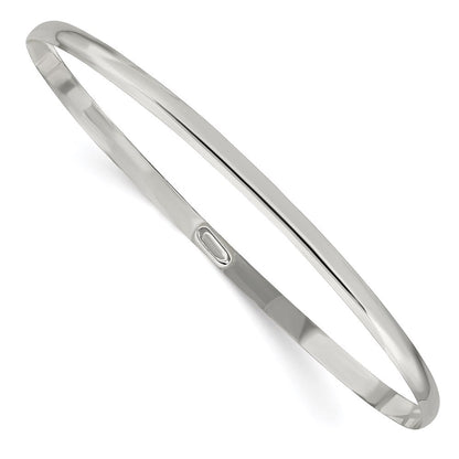 7 Zoll Sterlingsilber 3mm Massiv Poliert Schlicht Schieber-on Armreif Armband