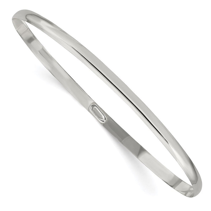 7 Zoll Sterlingsilber 3mm Massiv Poliert Schlicht Schieber-on Armreif Armband