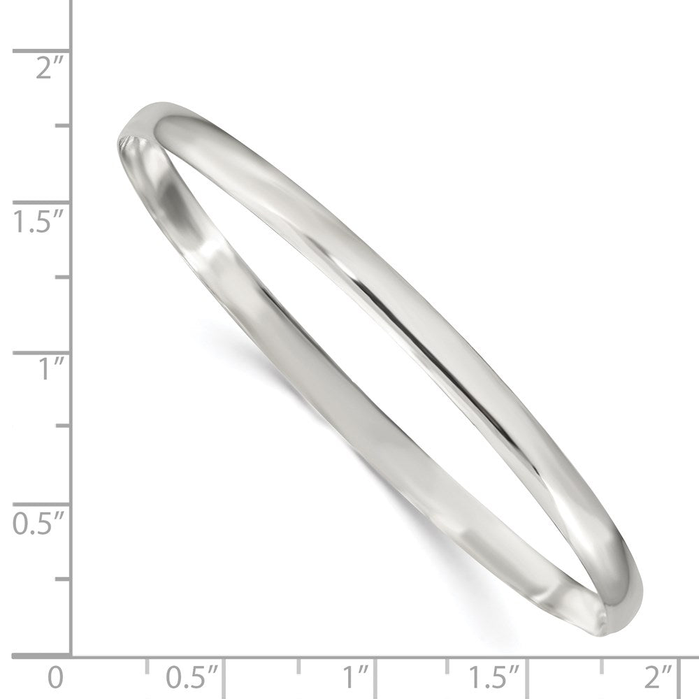 Sterlingsilber 4mm Massiv Poliert Schlicht Schieber-on Armreif Armband