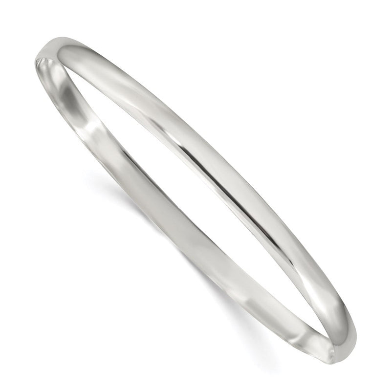 Sterlingsilber 4mm Massiv Poliert Schlicht Schieber-on Armreif Armband