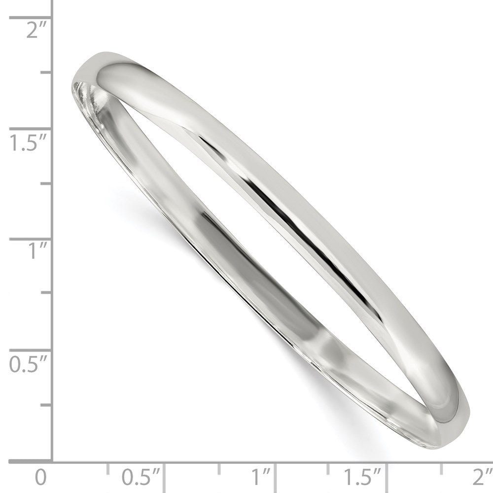 Sterlingsilber 4.5mm Massiv Poliert Schlicht Schieber-on Armreif Armband