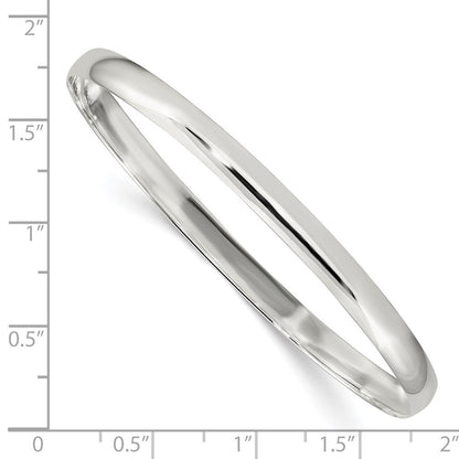Sterlingsilber 4.5mm Massiv Poliert Schlicht Schieber-on Armreif Armband