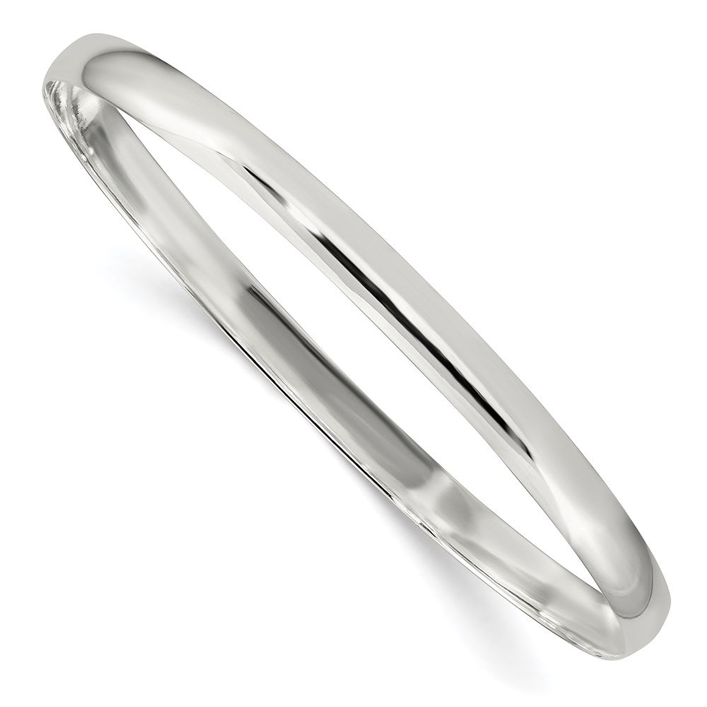Sterlingsilber 4.5mm Massiv Poliert Schlicht Schieber-on Armreif Armband