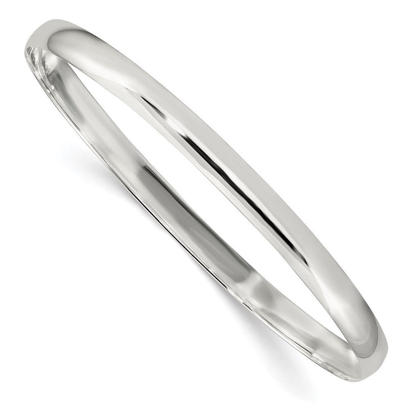 Sterlingsilber 4.5mm Massiv Poliert Schlicht Schieber-on Armreif Armband
