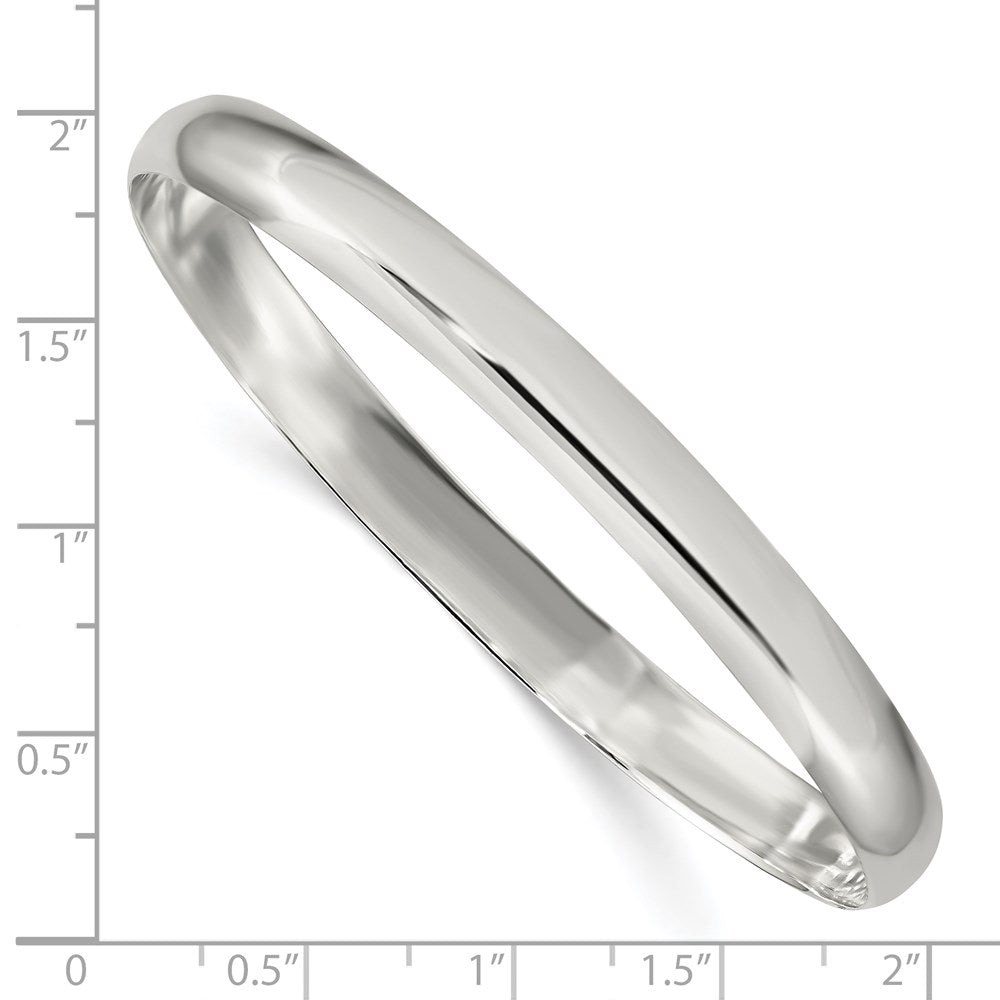 Sterlingsilber 6.25mm Massiv Poliert Schlicht Schieber-on Armreif Armband