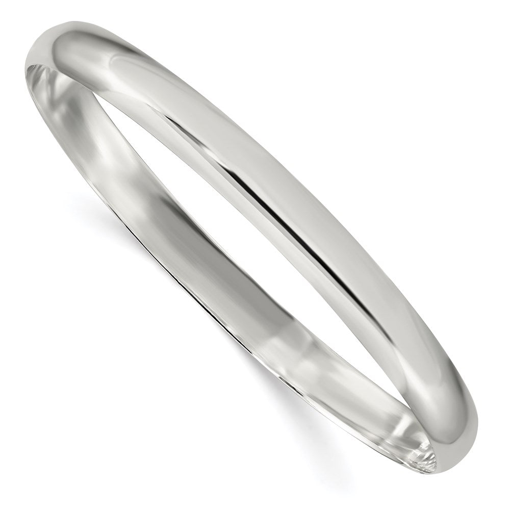 Sterlingsilber 6.25mm Massiv Poliert Schlicht Schieber-on Armreif Armband