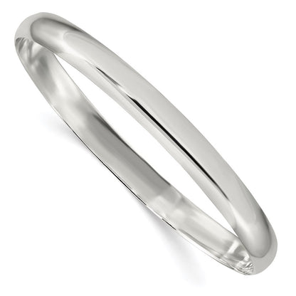 Sterlingsilber 6.25mm Massiv Poliert Schlicht Schieber-on Armreif Armband