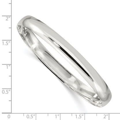 7.25 Zoll Sterlingsilber 7mm Massiv Poliert Schlicht Schieber-on Armreif Armband