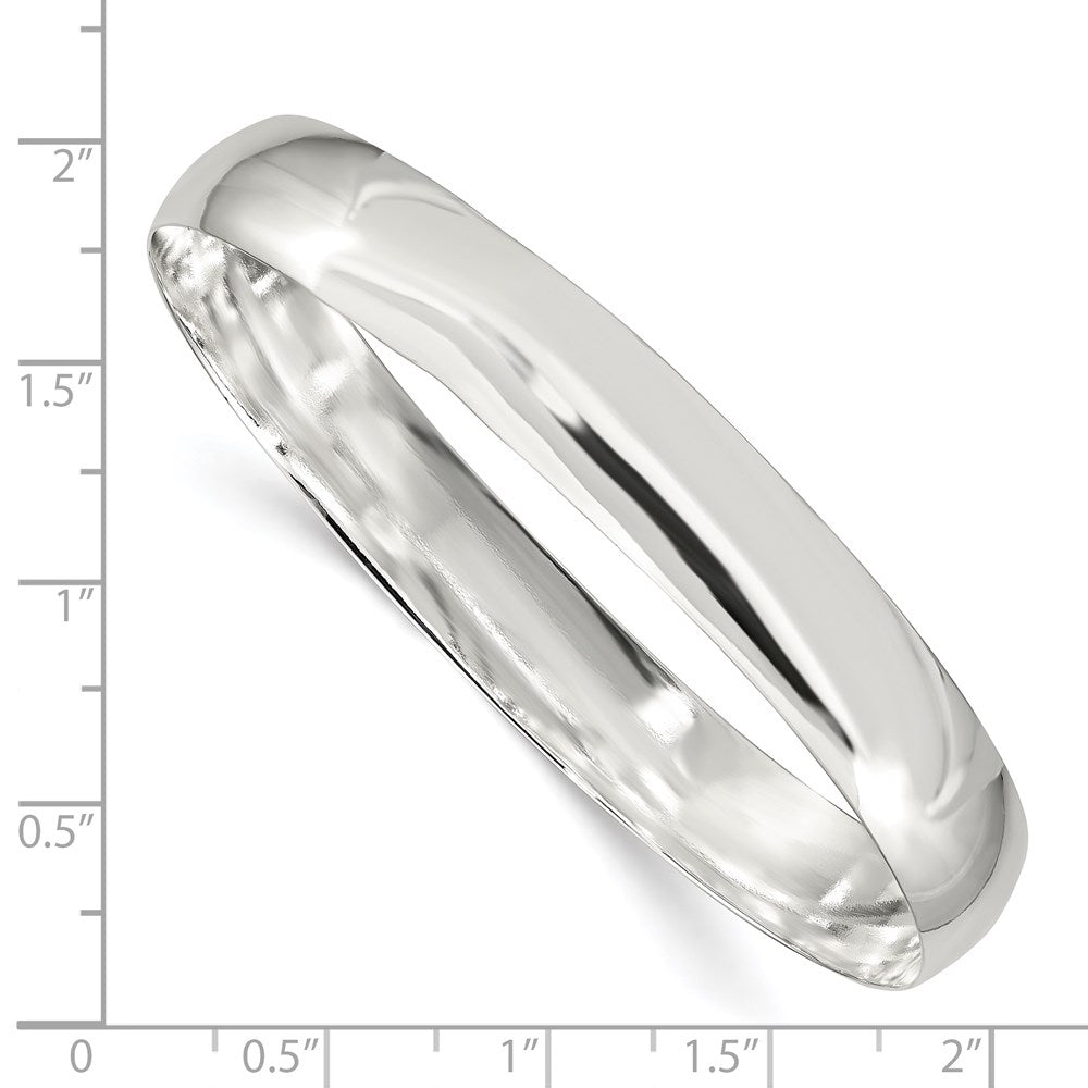 Sterlingsilber 9mm Massiv Poliert Schlicht Schieber-on Armreif Armband
