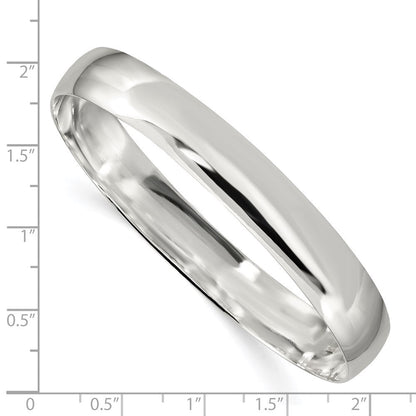 7.5 Zoll Sterlingsilber 9.75mm Massiv Poliert Schlicht Schieber-on Armreif Armband