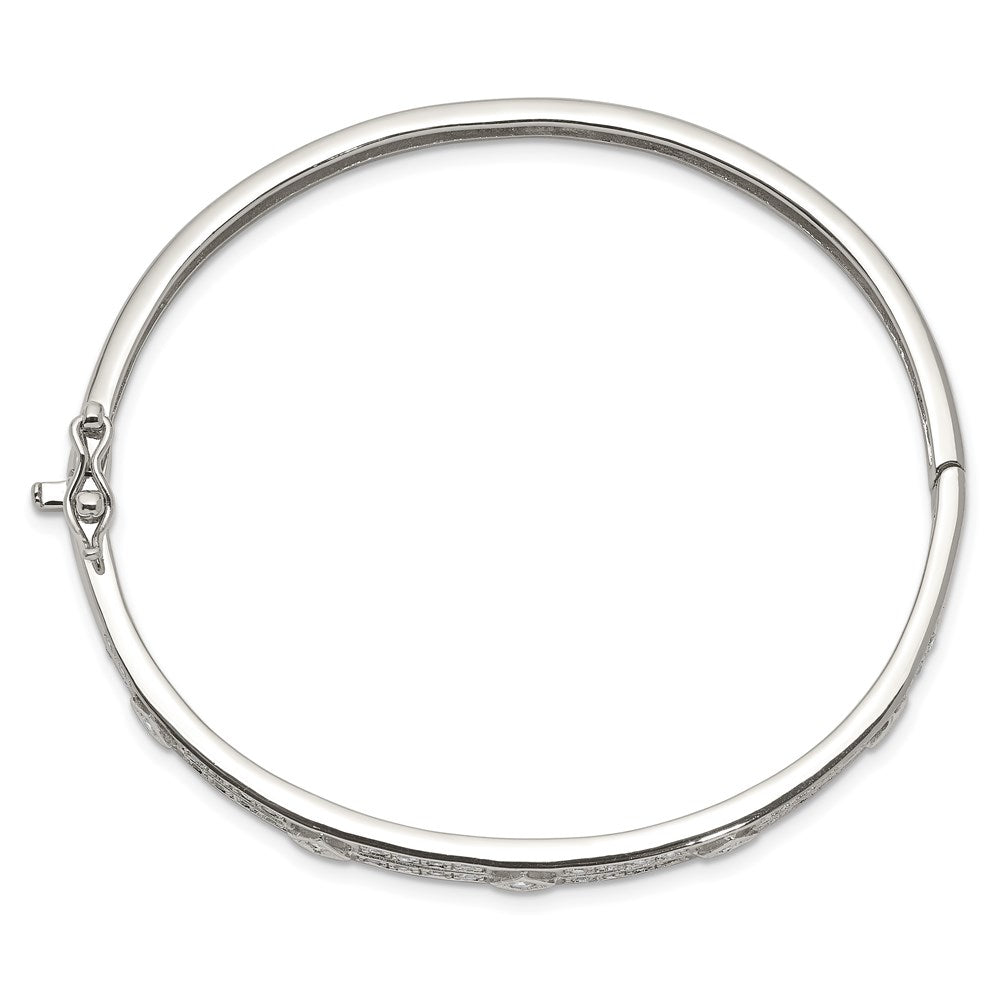 Sterlingsilber Rhodiniert Zirkonia Klappbar Armreif